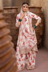CHARIZMA-3PC SHAMOZE SILK PRINTED EMB SHIRT WITH SOFT SILK PRINTED EMB DUPATTA & EMB TROUSER-GM-1707