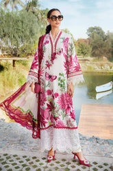 MARIA.B-3PC LAWN EMBROIDERED PRINTED SHIRT WITH CHIFFON PRINT DUPATTA AND PRINT TROUSER-GM-2520