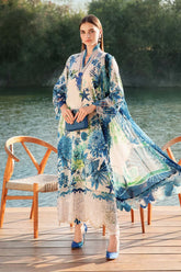 MARIA.B-3PC LAWN EMBROIDERED PRINTED SHIRT WITH CHIFFON PRINT DUPATTA AND PRINT TROUSER-GM-2519