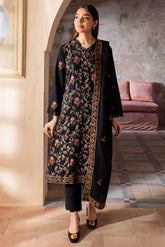 BAREEZE-3PC DHANAK EMBROIDERED SHIRT WITH CHIFFON EMBROIDERED DUPATTA & TROUSER-GM-4227