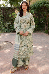 BAROQUE-3PC KHADDAR PRINTED SHIRT WITH KHADDAR PRINTED DUPATTA AND PRINT TROUSER-GM-2643