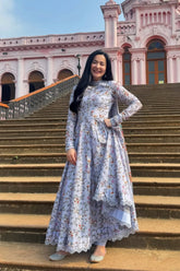 SAPPHIRE-3PC KHADDAR PRINTED SHIRT WITH KHADDAR PRINTED DUPATTA AND PRINTED TROUSER-GM-2658