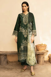 IZEL-3PC LAWN EMBROIDERED SHIRT WITH CHIFFOON PRINT DUPATTA AND EMB TROUSER-GM-4628