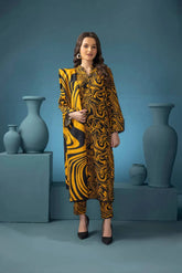 BAROQUE-3PC KHADDAR PRINTED SHIRT WITH KHADDAR PRINT DUPATTA AND PRINT TROUSER-GM-2617