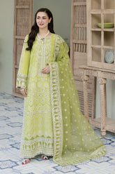 MARYAM & MARIA-3PC LAWN EMBROIDERED SHIRT WITH ORGANZA EMBROIDERED DUPATTA & TROUSER-GM-3704