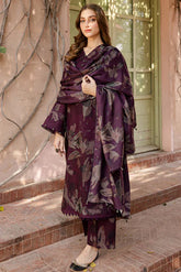 BAROQUE-3PC KHADDAR PRINTED SHIRT WITH KHADDAR PRINTED DUPATTA AND PRINT TROUSER-GM-2649
