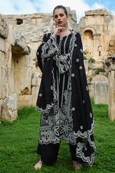 IMAGE-3PC LAWN EMBROIDERED SHIRT WITH CHIFFON EMBROIDERED DUPATTA AND TROUSER-GM-3759