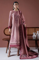 ASIM JOFA-3PC DHANAK EMBROIDERED SHIRT WITH DHANAK EMBROIDERED SHAWL & TROUSER-ADR-4186