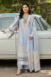 ETHNC-3PC LAWN EMBROIDERED SHIRT WITH ORGANZA EMBROIDERED DUPATTA AND TROUSER -GM-4710