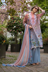 SOBIA NAZIR-3PC KARANDI PRINTED EMBROIDERED SHIRT WITH KARANDI PRINTED DUPATTA AND TROUSER-GM-2565