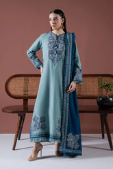 ASIM JOFA-3PC DHANAK EMBROIDERED SHIRT WITH DHANAK EMBROIDERED SHAWL & TROUSER-GM-4217