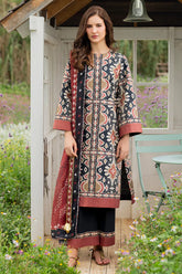 JAZMIN-3PC KHADDAR PRINTED SHIRT WITH KHADDAR PRINTED DUPATTA AND PRINTED TROUSER-GM-2627