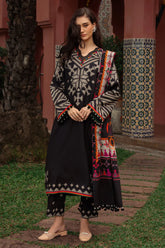 CHARIZMA-3PC KHADDAR PRINTED SHIRT WITH KHADDAR PRINTED DUPATTA AND PRINT TROUSER-GM-2657