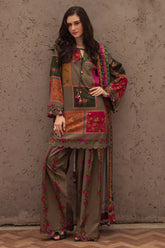 CHARIZMA-3PC KHADDAR PRINTED SHIRT WITH KHADDAR PRINTED DUPATTA AND PRINT TROUSER-GM-2655