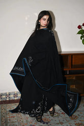 ZAIB-3PC DHANAK EMBROIDERED SHIRT WITH DHANAK EMBROIDERED SHAWL AND TROUSER-GM-4386