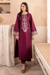 IZEL-2PC DHANAK EMBROIDERED SHIRT WITH DHANAK TROUSER-GM-104