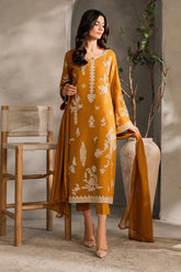 MIRANA-3PC DHANAK EMBROIDERED SHIRT WITH BAMBER CHIFFON DUPATTA AND TROUSER-GM-4288