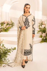 MIRANA-3PC LAWN EMBROIDERED SHIRT WITH KHADDI NET EMBROIDERED DUPATTA & TROUSER-GM-4701