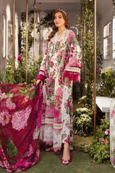 MARIA.B-3PC LAWN PRINTED EMB SHIRT WITH CHIFFON PRINT DUPATTA AND PRINT TROUSER-GM-2529