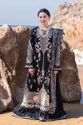 QALAMQAR-3PC LAWN EMBROIDERED SHIRT WITH CHIFFOON EMBROIDERED PRINT DUPATTA AND EMB TROUSER-GM-4620
