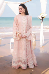 QALAMQAR-3PC LAWN EMBROIDERED SHIRT WITH KHAADI NET EMBROIDERED DUPATTA AND TROUSER -GM-4698