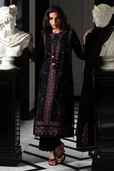 BATIK-3PC DHANAK EMBROIDERED SHIRT WITH DHANAK EMBROIDERED SHAWL AND TROUSER-GM-4340