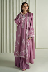 CROSS STITCH-3PC LAWN EMBROIDERED SHIRT WITH KHADDI NET EMBROIDRERD DUPATTA & TROUSER-GM-4501