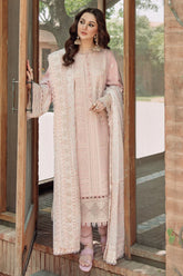 JAZMIN-3PC LAWN CHIKANKARI EMBROIDERED SHIRT WITH KHADDI NET EMB DUPATTA AND TROUSER -GM-4552
