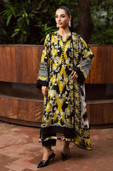 NUREH-3PC KHADDAR PRINTED SHIRT WITH KHADDAR PRINTED DUPATTA AND PRINTED TROUSER-GM-2654