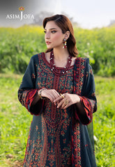 ASIM JOFA-3PC DHANAK EMBROIDERED SHIRT WITH DHANAK EMBROIDERED SHAWL AND TROUSER -GM-4191