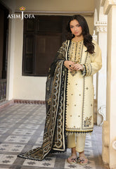 ASIM JOFA - 3PC LAWN EMBROIDERED SHIRT WITH MONARK PRINTED DUPATTA AND TROUSER -GM-3728