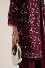 SAPPHIRE-3PC LAWN LASER WORK EMBROIDERED SHIRT WITH KHADDI NET EMBROIDERED DUPATTA AND TROUSER-G M-4666