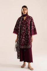 SAPPHIRE-3PC LAWN LASER WORK EMBROIDERED SHIRT WITH KHADDI NET EMBROIDERED DUPATTA AND TROUSER-G M-4666