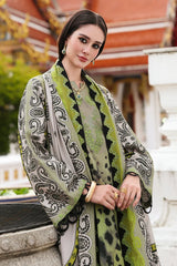 CHARIZMA-3PC KHADDAR PRINTED EMB SHIRT WITH KHADDAR PRINTED DUPATTA AND PRINT TROUSER-GM-2666