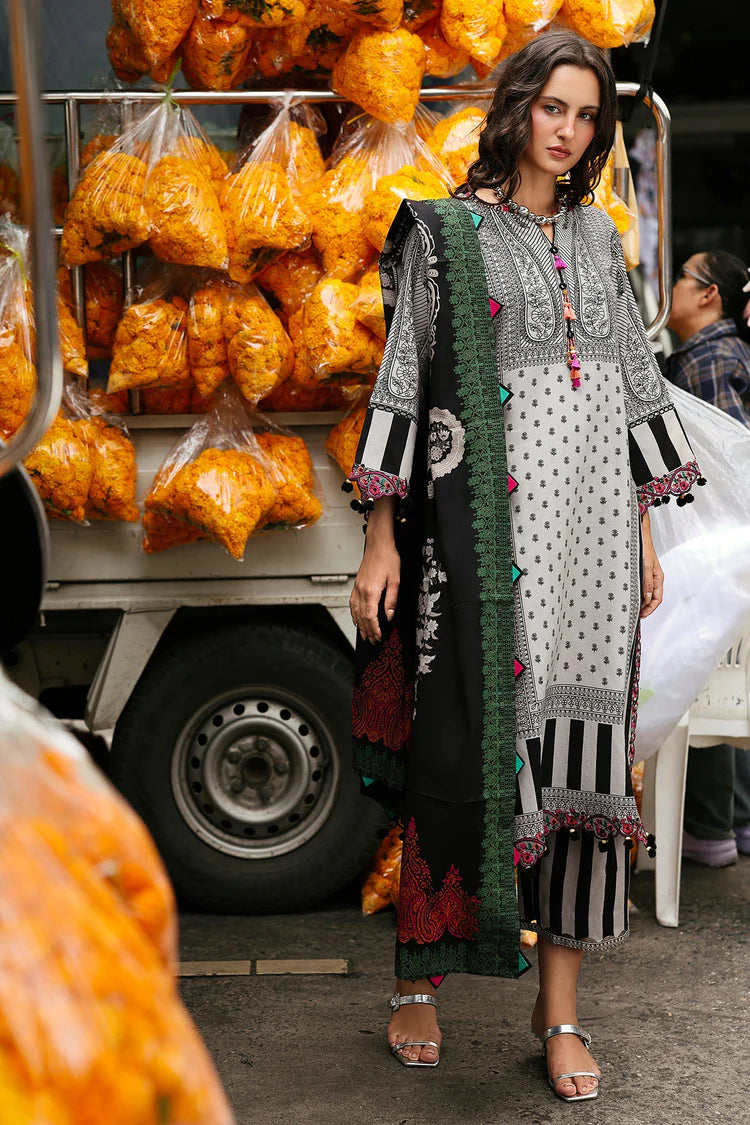 CHARIZMA-3PC KHADDAR PRINTED SHIRT WITH KHADDAR PRINTED DUPATTA AND PRINT TROUSER-GM-2652