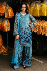 CHARIZMA-3PC KHADDAR PRINTED EMB SHIRT WITH KHADDAR PRINTED DUPATTA AND PRINT TROUSER-GM-2665