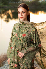 MARIA.B-3PC LAWN PRINTED SHIRT WITH CHIFFON PRINT DUPATTA AND PRINT TROUSER-GM-2506