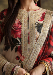 ZAINAB CHOTANI-3PC SHAMOZE SILK PRINTED EMBROIDERED SHIRT WITH SOFT SILK PRINTED EMB DUPATTA & EMB TROUSER-GM-1706