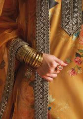 ZAINAB CHOTANI-3PC SHAMOZE SILK PRINTED EMBROIDERED SHIRT WITH SOFT SILK PRINTED EMB DUPATTA & EMB TROUSER-GM-1726