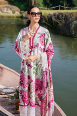 MARIA.B-3PC LAWN EMBROIDERED PRINTED SHIRT WITH CHIFFON PRINT DUPATTA AND PRINT TROUSER-GM-2520