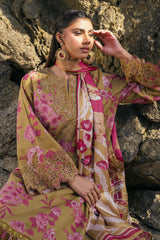 BAROQUE-3PC KHADDAR PRINTED EMB SHIRT WITH KHADDAR PRINTED DUPATTA AND PRINT TROUSER-GM-2622