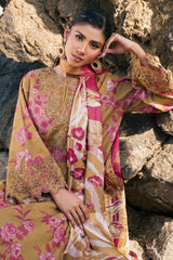 BAROQUE-3PC KHADDAR PRINTED EMB SHIRT WITH KHADDAR PRINTED DUPATTA AND PRINT TROUSER-GM-2622