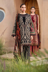 MARIA.B-3PC LAWN EMBROIDERED PRINTED SHIRT WITH CHIFFON PRINT DUPATTA AND PRINT TROUSER-GM-2517