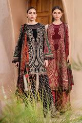 MARIA.B-3PC LAWN EMBROIDERED PRINTED SHIRT WITH CHIFFON PRINT DUPATTA AND PRINT TROUSER-GM-2517