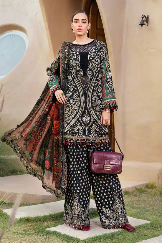 MARIA.B-3PC LAWN EMBROIDERED PRINTED SHIRT WITH CHIFFON PRINT DUPATTA AND PRINT TROUSER-GM-2517