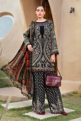 MARIA.B-3PC LAWN EMBROIDERED PRINTED SHIRT WITH CHIFFON PRINT DUPATTA AND PRINT TROUSER-GM-2517