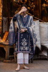 BATIK-3PC LAWN EMBROIDERED SHIRT WITH CHIFFOON PRINT DUPATTA AND EMB TROUSER-GM-4603