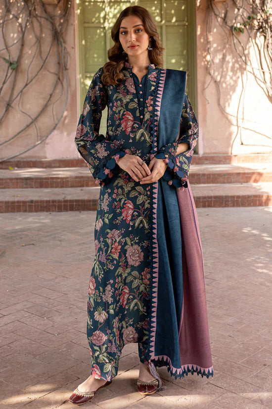 BAROQUE-3PC KHADDAR PRINTED SHIRT WITH KHADDAR PRINTED DUPATTA AND PRINT TROUSER-GM-2647