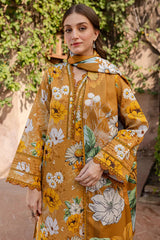 BAROQUE-3PC KHADDAR PRINTED SHIRT WITH KHADDAR PRINTED DUPATTA AND PRINT TROUSER-GM-2642