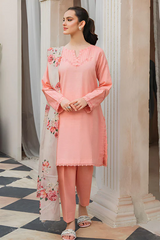 ZIVA-3PC LAWN EMBROIDERED SHIRT WITH CHIFFON PRINTED DUPATTA & TROUSER-GM-4564